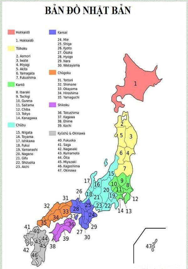Danh sách 47 tỉnh thành của Nhật Bản