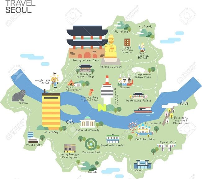 Bản Đồ Hàn Quốc Và Các Tỉnh Của Hàn Quốc - Visadep.Vn